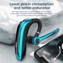 Trucker Bluetooth Headset Wireless Bluetooth Earpiece with Microphone ENC Long Battery Life Waterproof Earpiece Hands Free Headset Cell Phone Ear Pieces for Office Business Driving Work HD Phone Calls