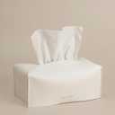 OLETHA Aesthetic Rectangle Tissue Box Cover, Medium Flat Box Tissues Holder Rectangular, White (Fits Medium Flat Box (110-160 Sheets))