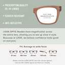 LOOK OPTIC Cosmo Reader-Lightweight Full Magnification Reading Glasses with Scratch-Resistant Anti-Reflective Lenses