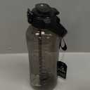 AQUAFIT 64 oz Water Bottle with Time Marker - 2in1 Straw & Chug Lid - BPA Free Big Water Bottle with Straw - Gym Water Bottle with Strap - Water Jug (64 Ounces, Gray)