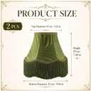 Fumete 2 Pcs 5 x 10 x 7.5 Inch Green Scalloped Lamp Shades with Fringe Trim Vintage Victorian Bell Lampshades Replacement Fabric Natural Tapered Lampshades Decor for Wall Sconce Pendant Light