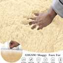 21x54 Body Pillow Cover with Zipper, Fluffy Faux Fur Big Body Pillow Case, Soft Long Plush Body Pillow Sham for Adults Side Sleeper-Beige