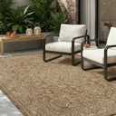 MontVoo-Outdoor Rug-Patio Rug 5x7 ft Polypropylene Indoor Outdoor Rugs Carpet for Patio Deck Balcony Porch, Textured Weave, Durable for High Traffic, Fade-Resistant, Vintage Medallion Neutral Brown