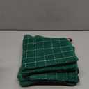 Homaxy 100% Cotton Terry Kitchen Towels(Dark Green, 13 x 28 inches), Checkered Designed, Soft and Super Absorbent Dish Towels, 5 Pack