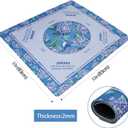 TIASUSAN Blue Mahjong Learning Mat (33 x 33) with Black Carrying Bag, Anti-Slip, Noise-Reducing Mahjong Mat for Table, Board Games, Tile Games and Cards