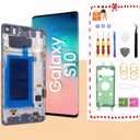 Galaxy S10 LCD Display Screen Assembly Replacement for Samsung Galaxy S10 LCD Touch Digitizer Screen with Frame 6.1" G973U G973FD Black(Fingerprint Recognition is not Supported)