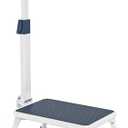 Folding Step Stool, Step Stools with Handle for Elderly Adults, Metal Stepping Stool with Adjustable Handrail in Kitchen, Bathroom, Bedroom, 330 Lbs Capacity