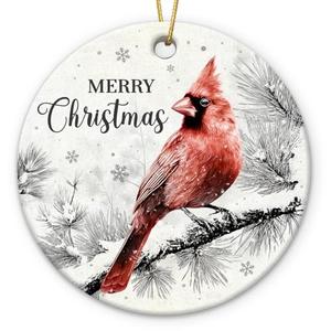 Red Cardinal Christmas Ornament 2025 - Cardinal Gifts for Women Man, Ceramic Bird Ornaments for Christmas Tree Decorations, Cardinals Decor Memorial Gift, Unique Animal Lover Gifts for Friends, Pack Of 7