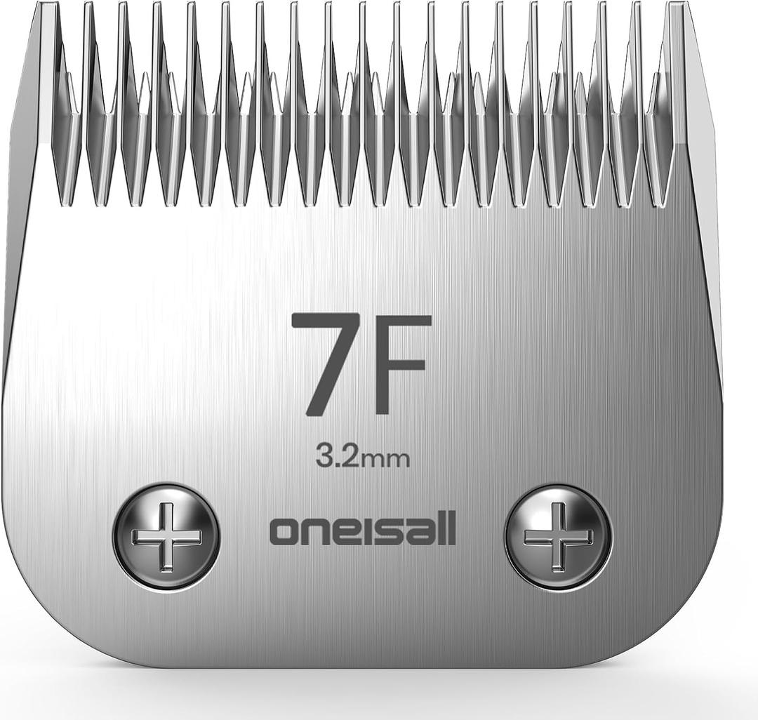 oneisall Professional Dog Grooming Clippers Replacement Blade, Ultra Edge Dog Clipper Blade Constructed of Carbonized Steel, Resists Heat & Rust with Long-Lasting Sharp Edges(7FC)
