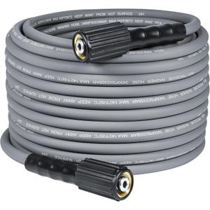 50FT Kink Resistant Pressure Washer Hose, 1/4" Power washer hose with M22 Fittings, High pressure hose Replacement for Troy Bilt, Simpson, Ryobi, Craftsman, and More, 3400PSI