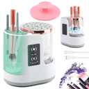 Electric Makeup Brush Cleaner Machine, 3 in 1 Automatic Makeup Brush Cleaner with Brushes Dryer for Most Size Beauty Brushes Set(White,Size:6.8inch)