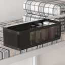 Bedside Caddy Shelf for Bunk Bed, Office Cubicle Walls, Crib Rails, Dorm Bed College Dorm Room Essentials Bed Shelf for Cell Phone Headphone Magazine Snacks (Black, L13.78in*W5.12in*H3.94in)