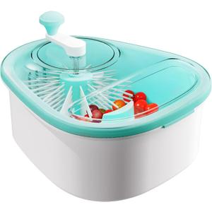 JOYMOOP Fruit Cleaner Spinner JOYLOOP, Large Fruit Washer Spinner, Fruit Cleaner Spinner with Fruit Washer Bowl, Vegetable Fruit Spinner Washer,Fruit and Vegetable Scrubber (Light Blue)