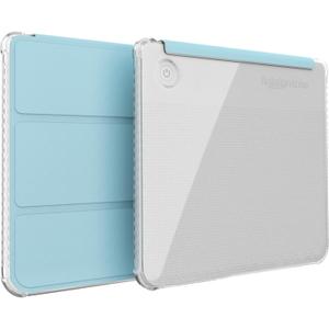 TUDIA SKN FLIP Designed for Kobo Libra Colour Case (2024) - [Auto Wake/Sleep Technology] Shockproof Slim Transparent TPU Back with Trifold Leather eReader Cover - Clear Sky Blue