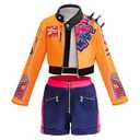 Lgandpg Rumi Costume Kids Girls Pop Singer Halloween Outfit Include Jacket, Tshirt, Shorts (140)