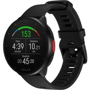 POLAR Pacer Ultra-Light GPS Fitness Tracker Smartwatch for Runners; S-L, For Men or Women, Black