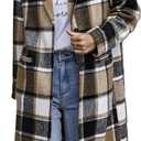 PRETTYGARDEN Women Plaid Shacket Jacket Trendy Fall Casual Button Wool Blend Tartan Trench Coat Winter Clothing with Pockets