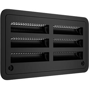 RV 20" Refrigerator Upper/Lower Side Wall Vent with Mesh Insect Screens for Campers Trailers (Black)