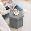 B FSOBEIIALEO Storage Ottoman Cube,15" Hexagonal Velvet Pouf Ottomans, Grey
Foldable Foot Rest Padded Seat for Sofa, Entryway Shoe Footstool for Living Room/Bedroom/Entrway
