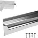25" Shower Door Bottom Deflector for Chrome Framed Shower Door Drip Rail Replacement with Vinyl Sweep