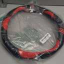 HighnessHwoo Car Steering Wheel Covers for Women Padded Carbon Fiber PU Leather Cute Auto Interior Accessories for Vehicle, Sedan, Universal, Anti Slip, Red, Standard Size, 14.75-15.15in