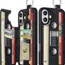 Shorogyt Compatible with iPhone 17 Wallet Case with Card Holder - Cute CD Tape Design Kickstand for Magnetic Clasp Back Flip Folio Leather Phone Covers for Women Men Girls