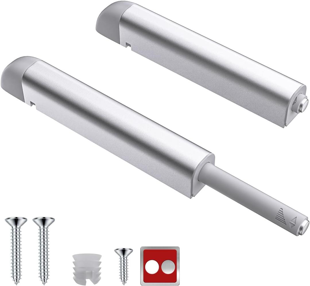 Magnetic Push Latches, 8 Pack, Push to Open Door Latch, Heavy Duty Cabinet Hardware for Hidden Doors, Drawers, Wardrobes, Kitchen, and RV Closets, Easy Install, Silent Operation