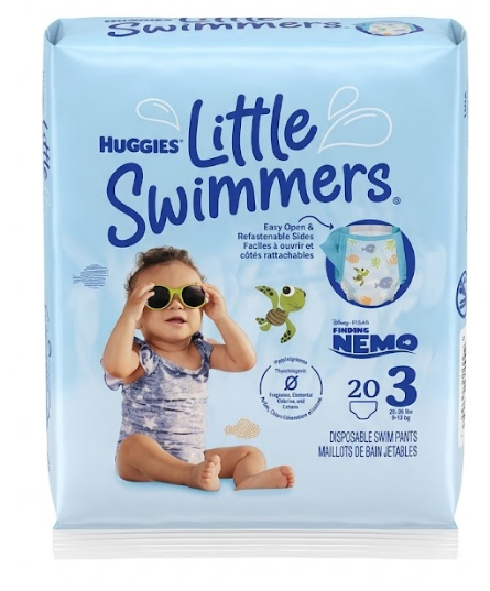 Huggies Little Swimmers Disposable Swim Diapers, Size 3 (16-26 lbs), 20 Ct