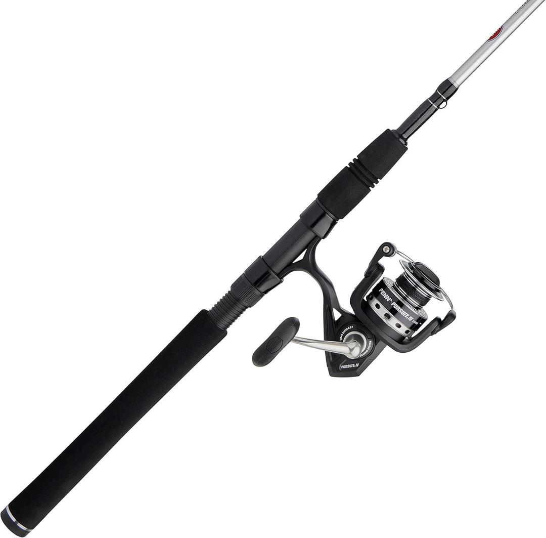 PENN 10’ Pursuit IV 2-Piece Fishing Rod and Reel (Size 4000) Surf Spinning Combos, 10’, 2 Graphite Composite Fishing Rod with 5 Reel, Durable and Lightweight, Black/ Silver