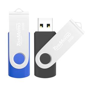 TosMemo USB Flash Drive 32GB Thumb Drive USB 2.0 Flash Drive Swivel Jump Drive Pen Drive Memory Stick for Data Storage(2 Pack,Black & Blue)