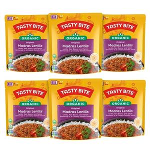 Tasty Bite Organic Madras Lentils, 10 Ounce, Pack of 6, Ready to Eat, Microwavable Entree, Vegetarian (APR 30,2027)