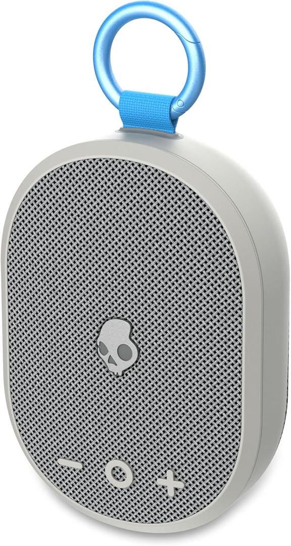 Skullcandy Kilo Wireless Bluetooth Speaker - IPX7 Waterproof Mini Bluetooth Speaker with 24 Hour Battery, Downward Firing Passive Radiator, and True Wireless Pairing - Perfect for Outdoor (Grey)