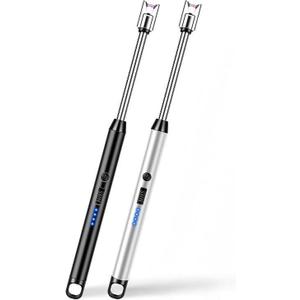 LcFun 2 Pack Candle Lighter Electric USB Rechargeable Lighter with Safety Lock and 2 Pack Long Lighters with Flexible Neck
