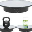 Electric Turntable, 360 Degree Adjustable speed Revolving Base for Photography,Jewelry,3D Models,Watch, USB Power Supply,Motorized Turntable/7.8 inches/Load 17 LB (Black Mirror)