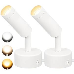 SUNVIE LED Spot Lights Indoor 3W Up Lights With Memory Function 3000K/4000K/5000K 120V Dimmable Uplighting for Plant Spotlight Accent Lighting 1 Pack