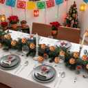 12 Pack Mexican Christmas Tree Ornaments 2.36 Inch Talavera Decorations Balls, Plastic Hanging Decor for Xmas Holiday Party Spanish Our Lady of Guadalupe Gifts(Brown and White,Retro)