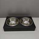 Elevated Dog Bowls with 2 Stainless Steel Bowls, Raised Dog Food Bowl Stand 5 Height Adjustable (3.1", 9", 10", 11", 12") Non-Slip Feeder Station Set for Medium and Large Dogs - Black
