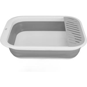 Senior Cat Litter Box, Toilet Training for Cats Low Entrance Travel Litter Box with Falling Sand Pedal Semi Enclose Foldable Kitten Toilet Pan for Kittens Pets (Grey)