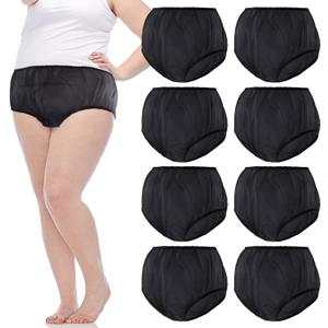 9 Pcs Waterproof Incontinence Underpants Plastic Pants Leak Proof Incontinence Underwear Adult Diaper Cover(XL,Black)