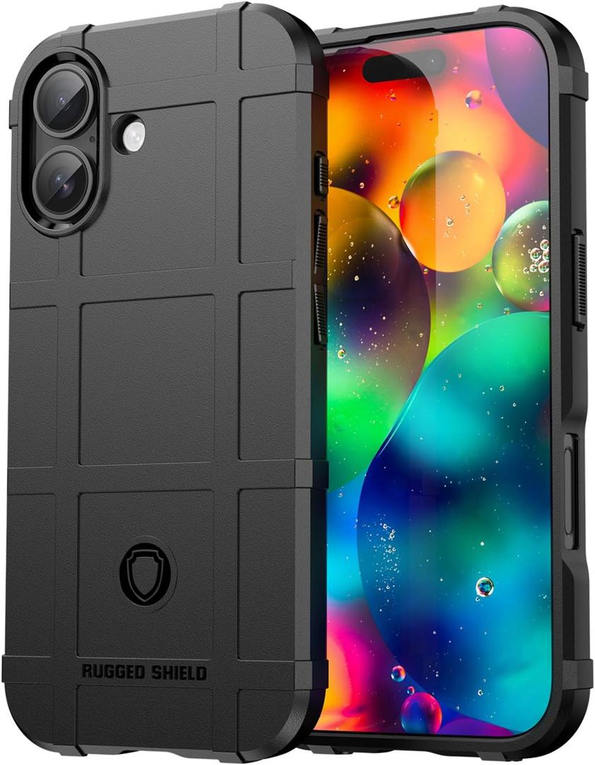 Slim Fit Case for iPhone 17,Rugged Shield Outdoor Durable Phone Case,Military Grade Anti-Drop Protection and Camera Lens Protection Cover for iPhone 17,HD Black
