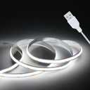 Led Strip Lights, 5V USB LED Lighting COB Short LED Strip Light White Flexible Not Dimmable led Light for Display Cabinet, Living Room,DIY Home COB Lighting Decor tv Lights (3.28FT 6500K)