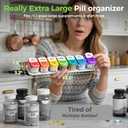 Daviky Extra Large Weekly Pill Organizer 2 Times a Day, XXL AM PM Pill Organizer 7 Day, Big Pill Case with Large Compartments, Daily Medicine Box to Hold Vitamin, Supplement and Medication