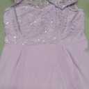 BeryLove Summer Wedding Guest Formal Cocktail Dresses Sequin Prom Party Lace High Low Bridesmaid Elegant Dress (Purple, L)