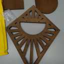 Menkxi 2 Pcs Boho Wall Shelf Mid Century Modern Shelf Wooden Rainbow Floating Shelves Brown Decorative Plant Wall Shelves Natural Vintage Hanging Holder for Nursery Living Room Decor(Diamond)