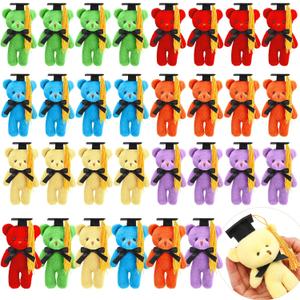 Sotiff 24 Pcs Mini Graduation Bear Plush Gift Stuffed Animal with Cap Gift for Her, for Him, Class of 2026 Graduation Present for College High School for DIY Keychain Xmas Decorations(Multicolor)