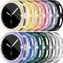 RICHONE [12Pack] Bling Screen Protector Compatible with Samsung Galaxy Watch 8 (2025) 44mm, Rhinestone Full Protection Flexible TPU Cases Anti Scratch Watch Bumper Cover for Galaxy Watch8 44