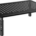 Computer Monitor Stand Riser for Desk, 3 Height Adjustable Pc Laptop Tv Desktop Monitor Stand Riser with Cable Straps, Metal Shelf Holder, Screen Floor Stand Riser for Desk, Floor, Carpet (1 Pack)