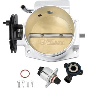 92mm/102mm Intake Manifold Compatible For LS1 LS2 LS3 LS6 LS7 LSX Car Modification Parts Black/Silver High Flow Billet Throttle Body(Silver 92mm)