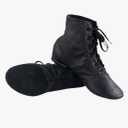 Cheapdancing Women’s Leather Practice Dancing Shoes Jazz Boots Soft-Soled High Boots, Black, 5Yrs size