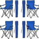 4-Pack Folding Camping Chairs, Portable for Beach & Lawn (Blue)